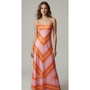 YH‎ & CO Collie Midi Dress Size Medium Striped Sleeveless NEW